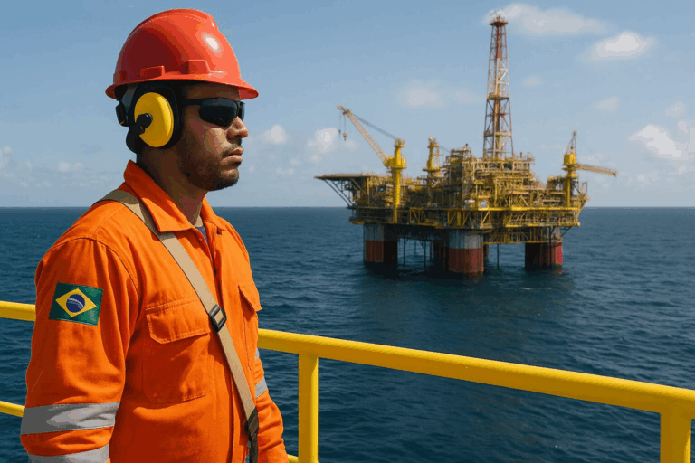 Trabalhador Offshore planejando finanças